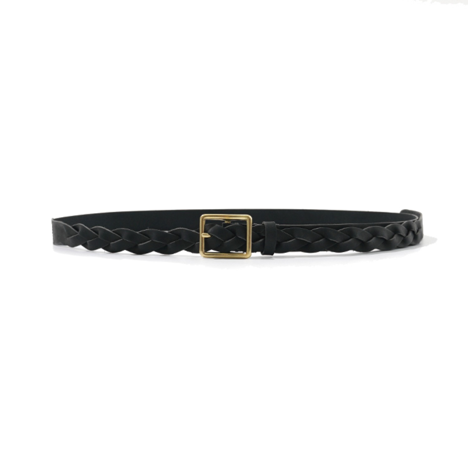braided leather belt black